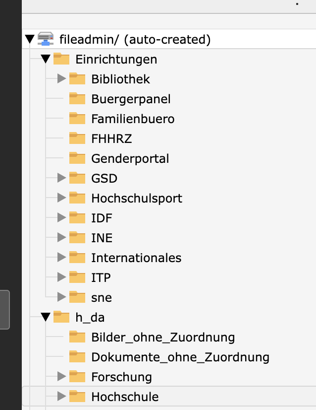 Ordnerstruktur Dateiliste
