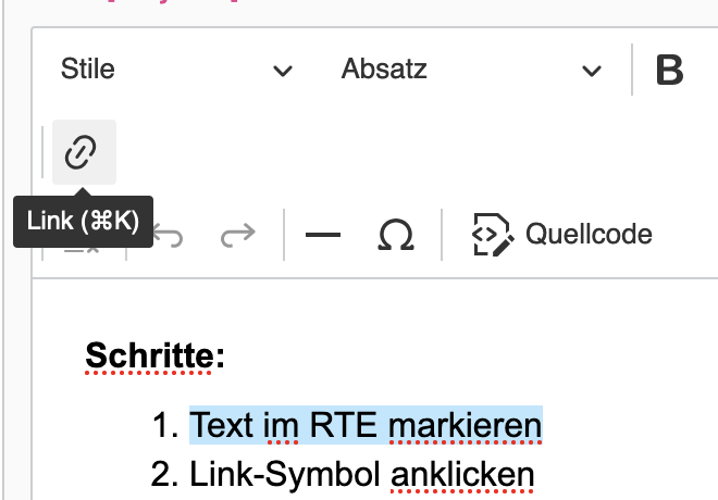 RTE Link erzeugen