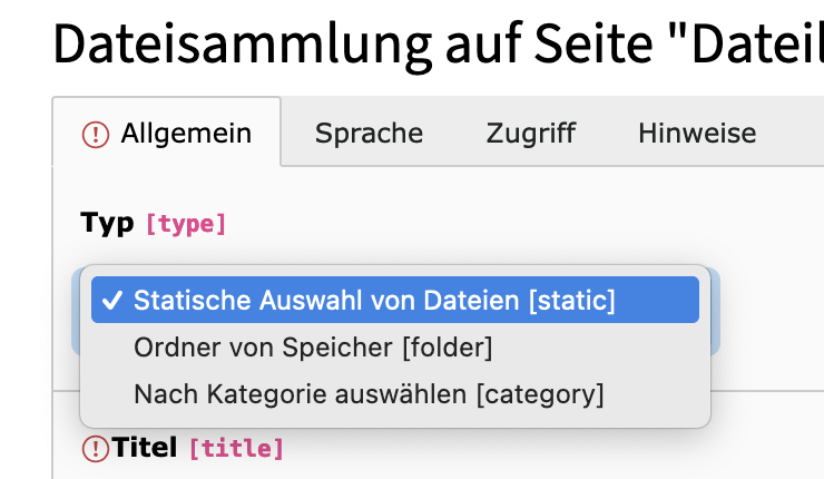 Typ auswählen