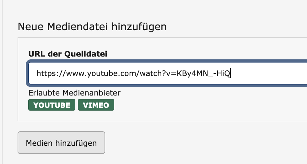 Dateiliste ->Youtube Datei erstellen
